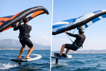 Wing harness versus trapeze voor wingfoilen