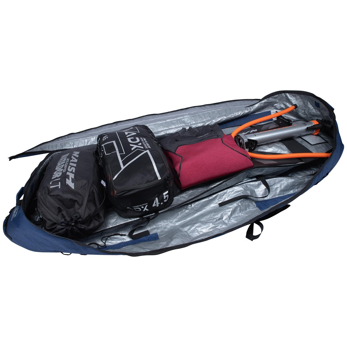 DW Foil Session Boardbag With Slider Wheels | Blue/White