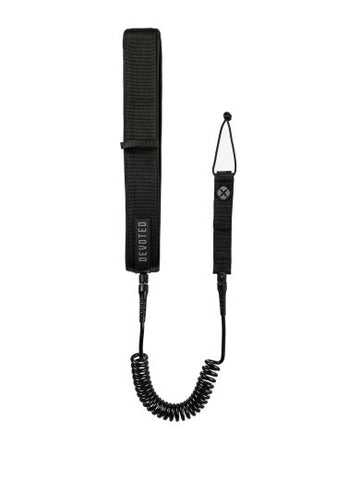 Devoted Core Series 8ft Foil Coil Waist Leash Black/Black DEV541