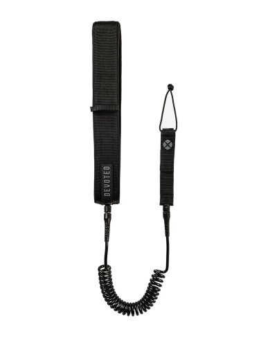 Devoted Core Series 8ft Foil Coil Waist Leash Black/Black DEV541