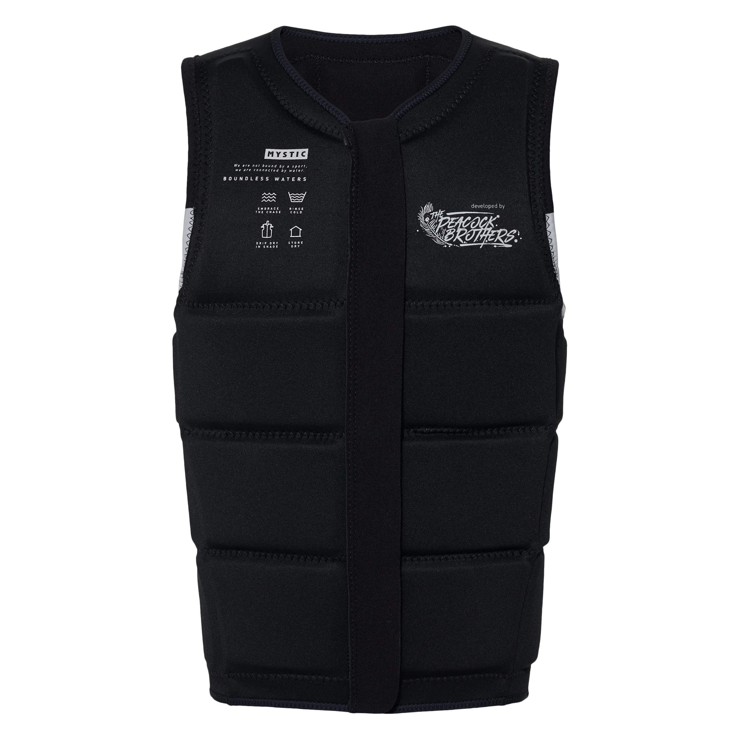 Peacock Impact Vest Fzip Wake | Black White